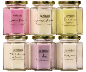 Floral Candle Value Pack with FREE SHIPPING - Honeysuckle Jasmine, Lilac, Magnolia, Orange Blossom, Sweet Pea, Wild Tuberose & Jasmine