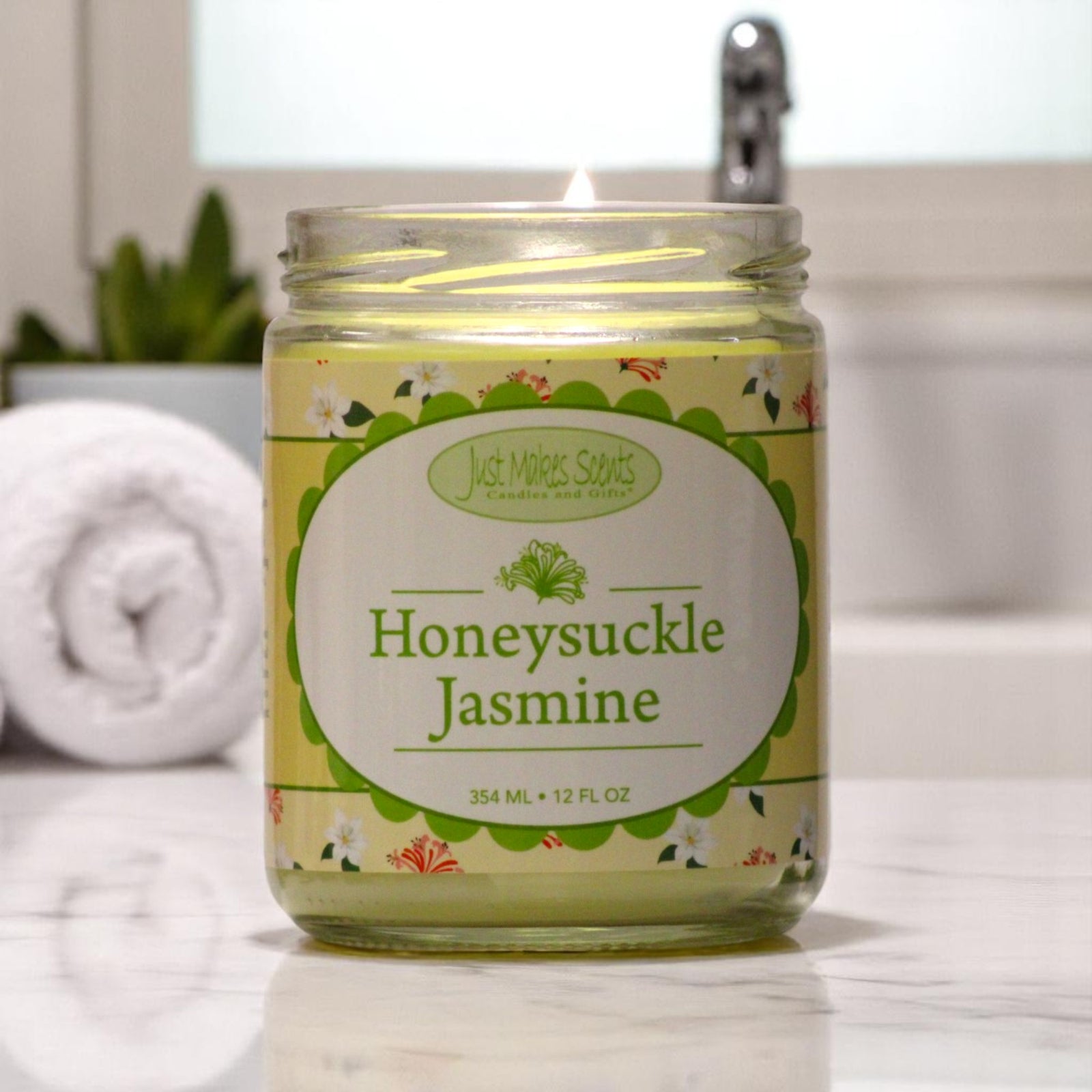 Honeysuckle Jasmine Scented Candle - 12 oz