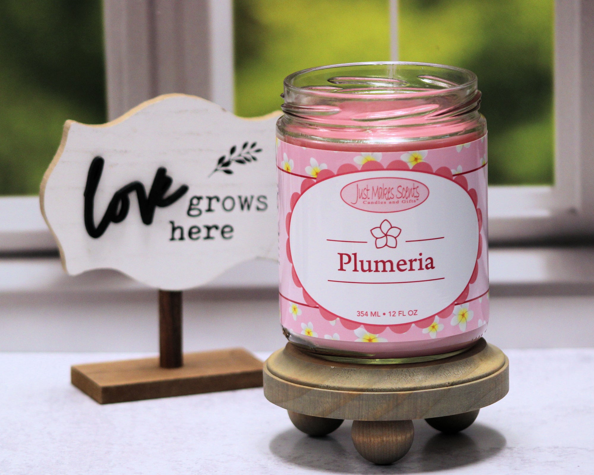 Plumeria Scented Candle - 12 oz Salsa Jar