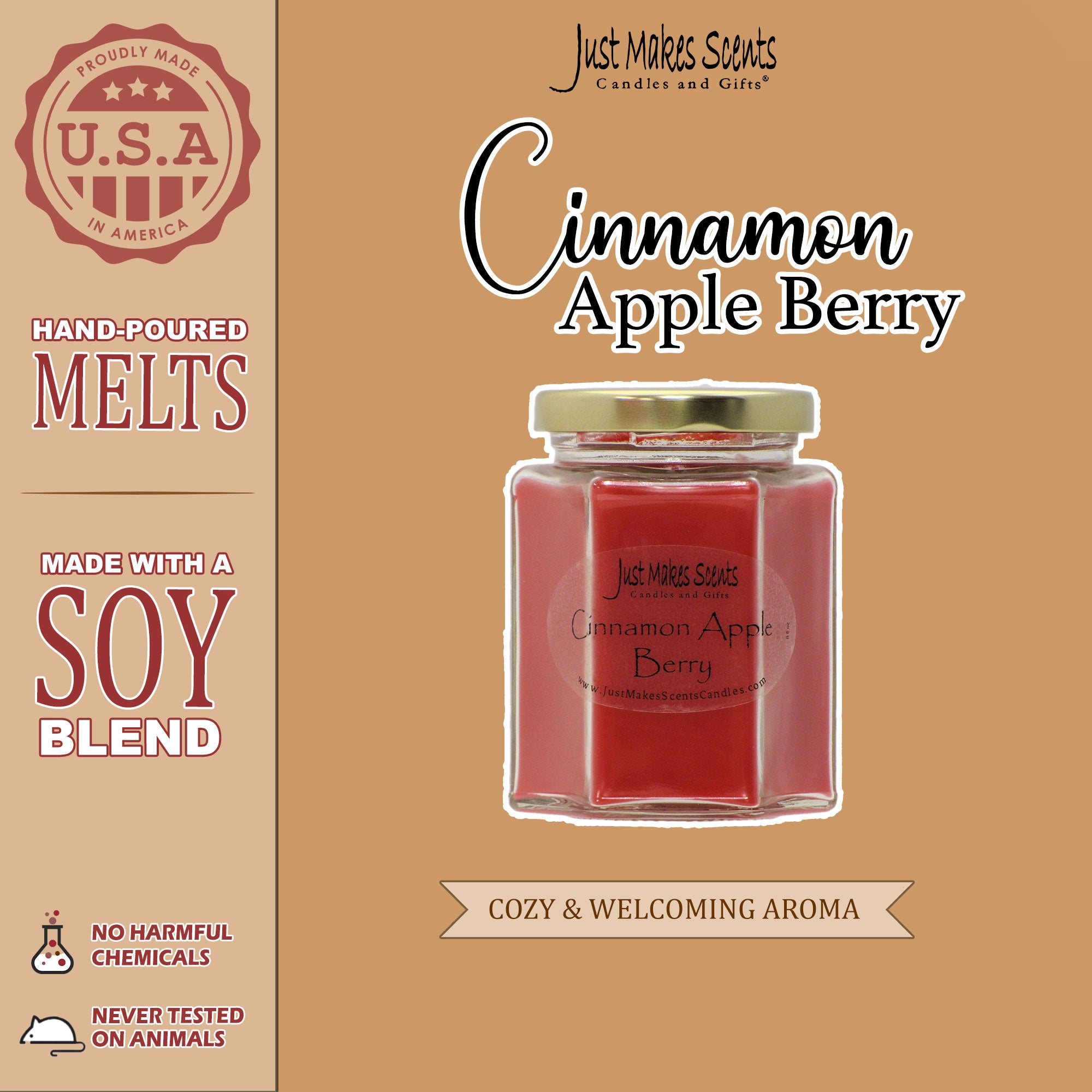 Cinnamon Apple Berry Scented Candle