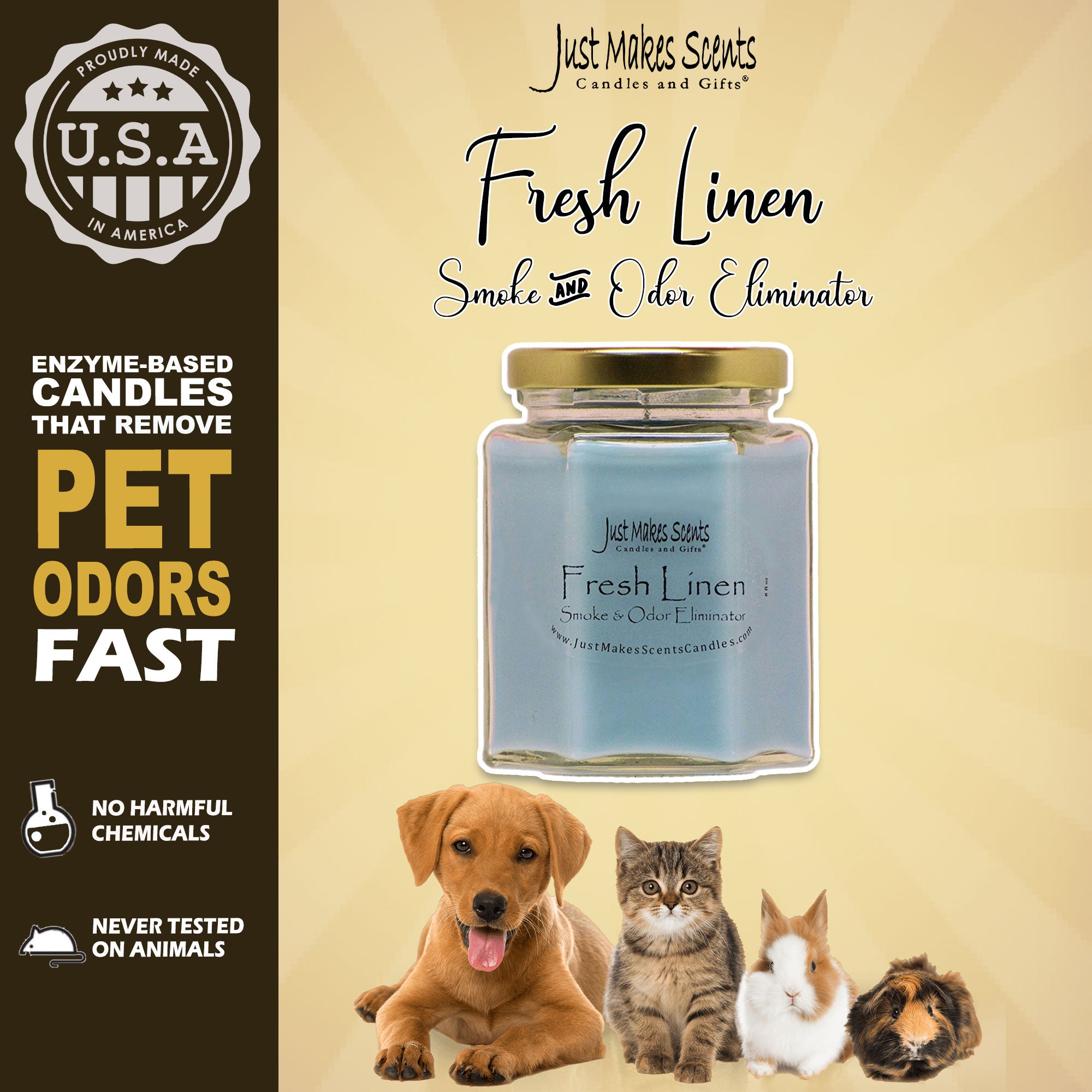 Fresh Linen Scented Smoke & Odor Eliminator Candle - 8 oz