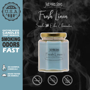 Fresh Linen Scented Smoke & Odor Eliminator Candle - 8 oz